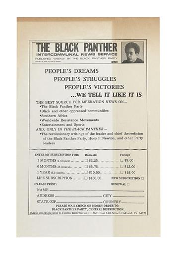 Group of 6 pieces related to the Black Panthers.